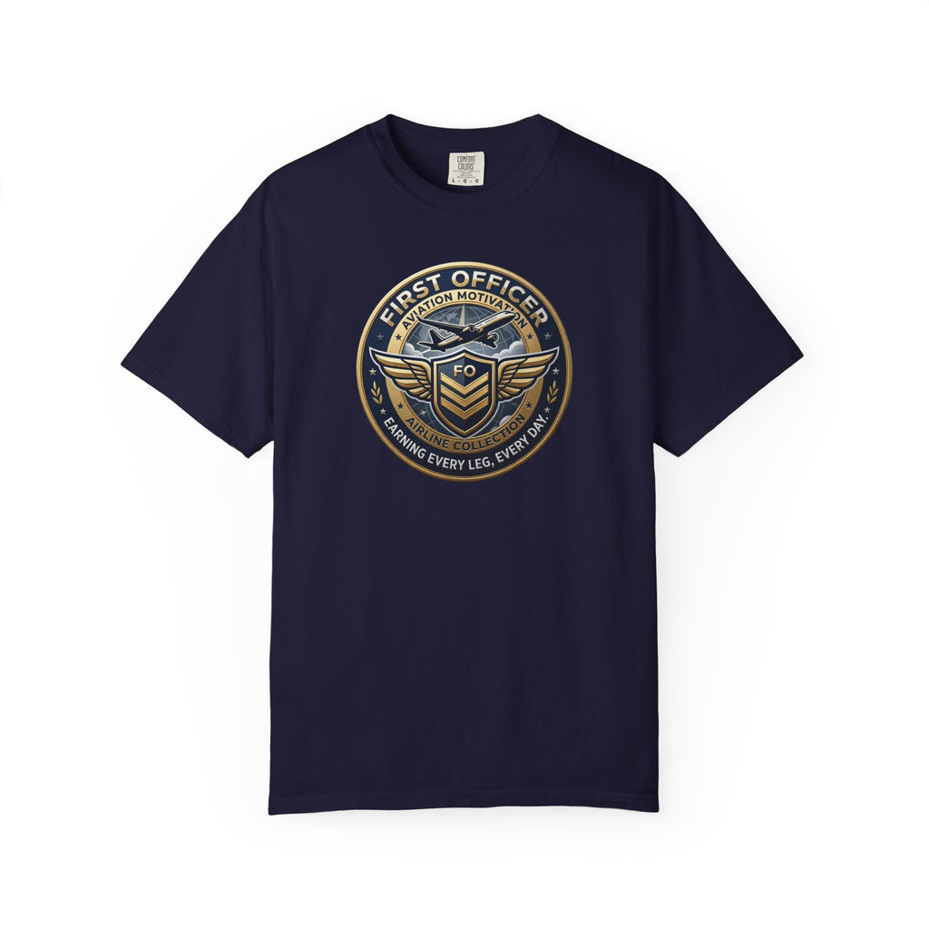 First Officer Pilot T-Shirt — Bold Airline Crew Tee