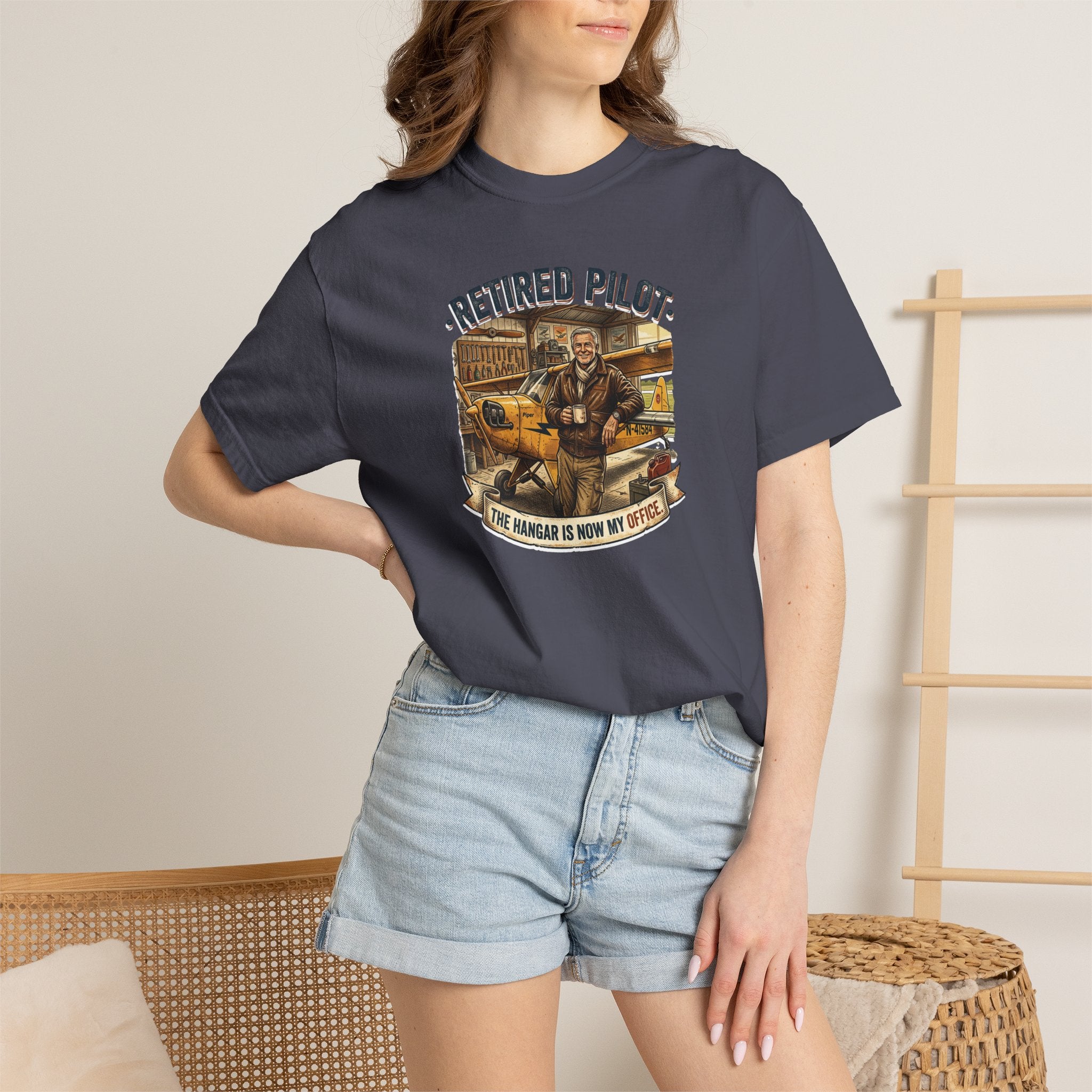 Retired Pilot shirt - The Hangar is Now My Office