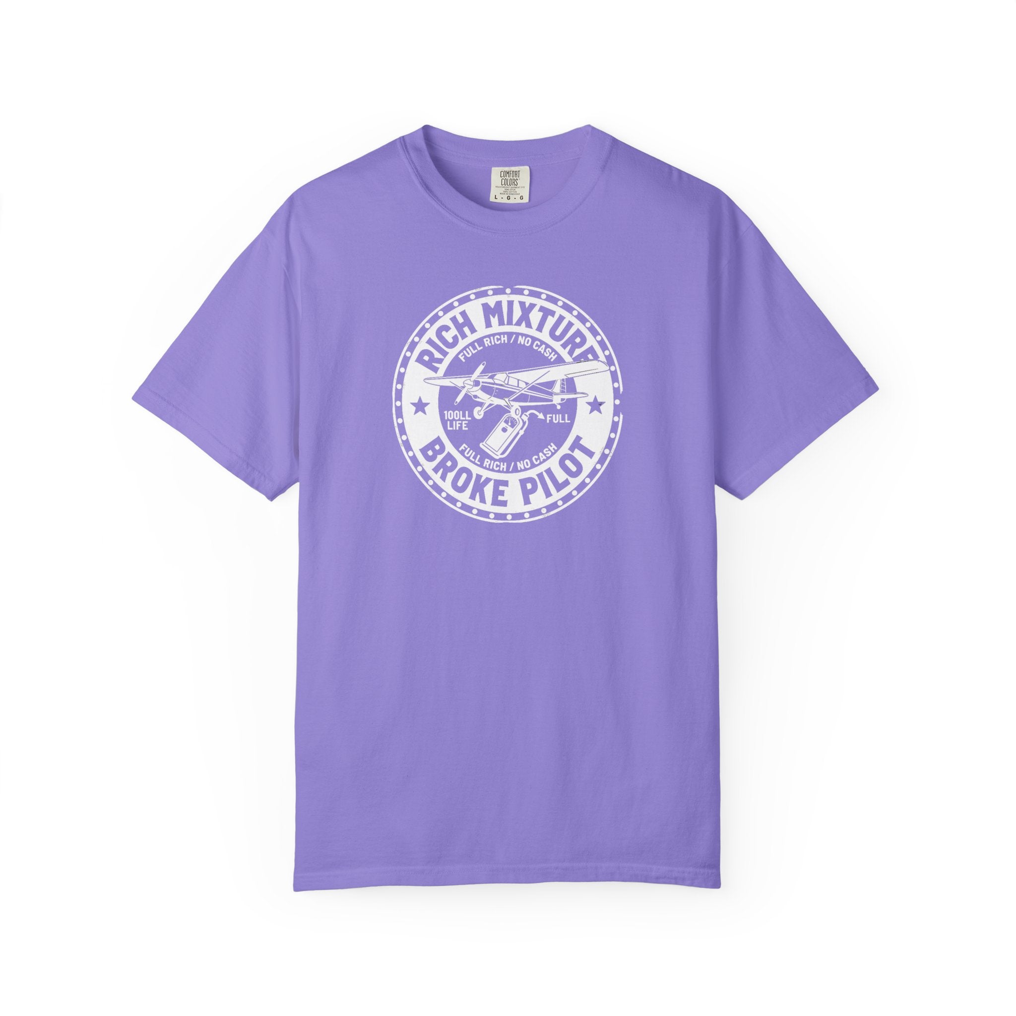 Broke Pilot T-Shirt — Funny Pilot Tee, 'Rich Mixture, Broke Pilot' Aviation Gift