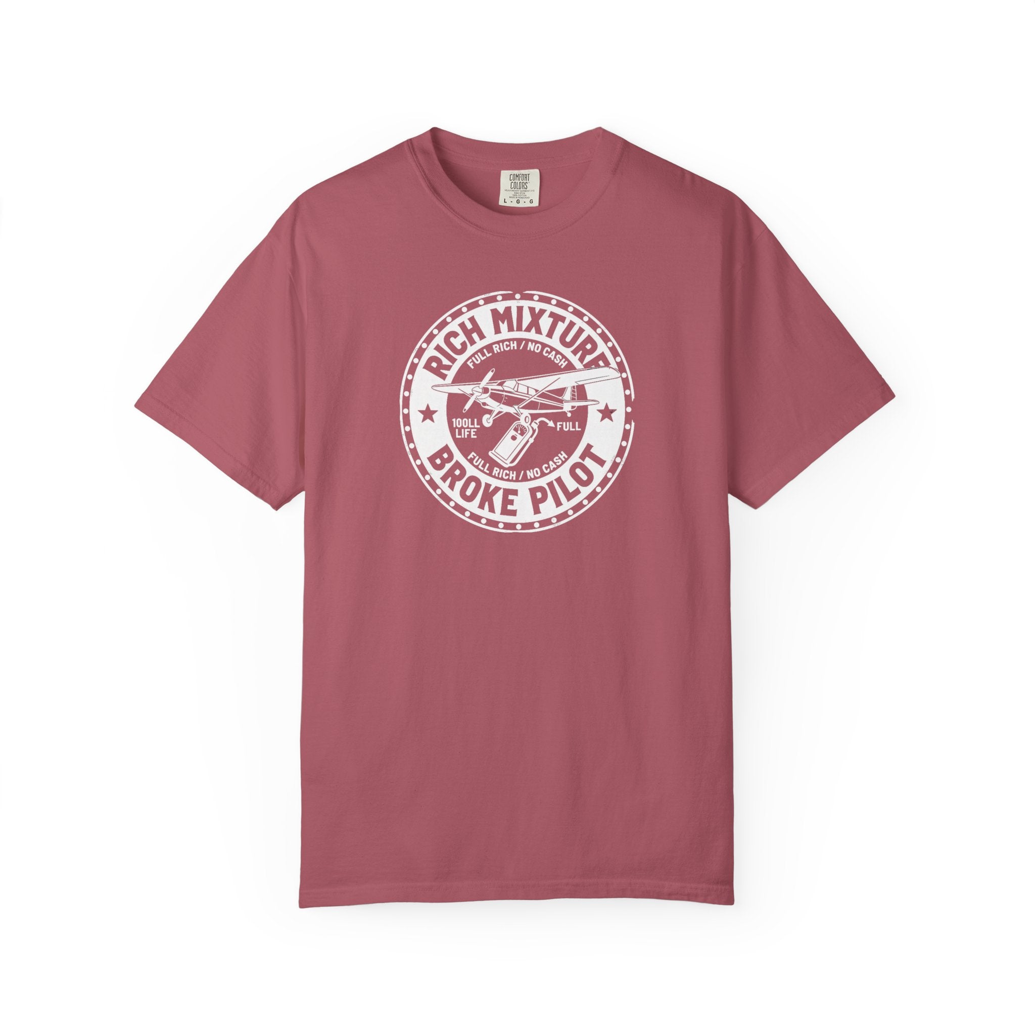 Broke Pilot T-Shirt — Funny Pilot Tee, 'Rich Mixture, Broke Pilot' Aviation Gift
