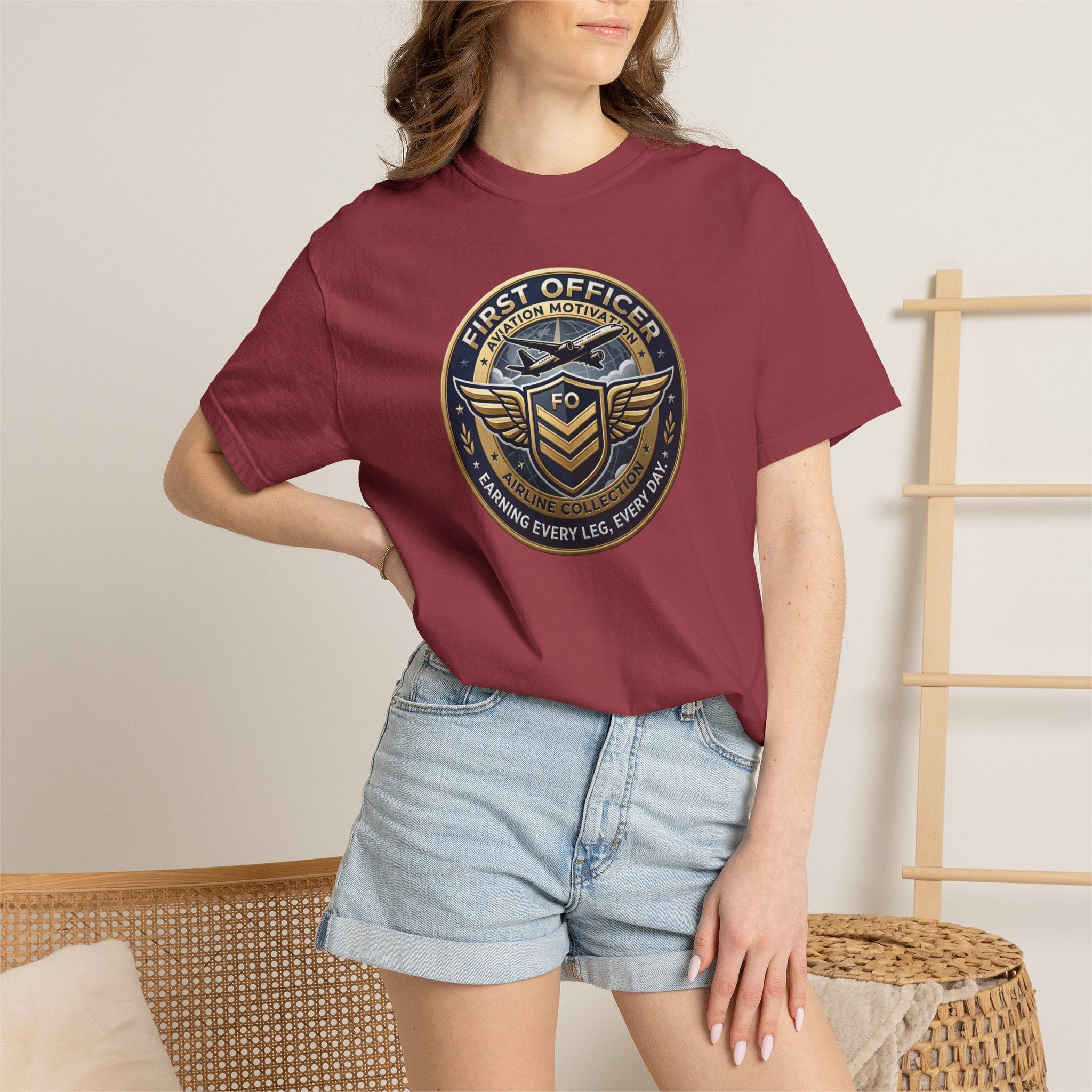 First Officer Pilot T-Shirt — Bold Airline Crew Tee
