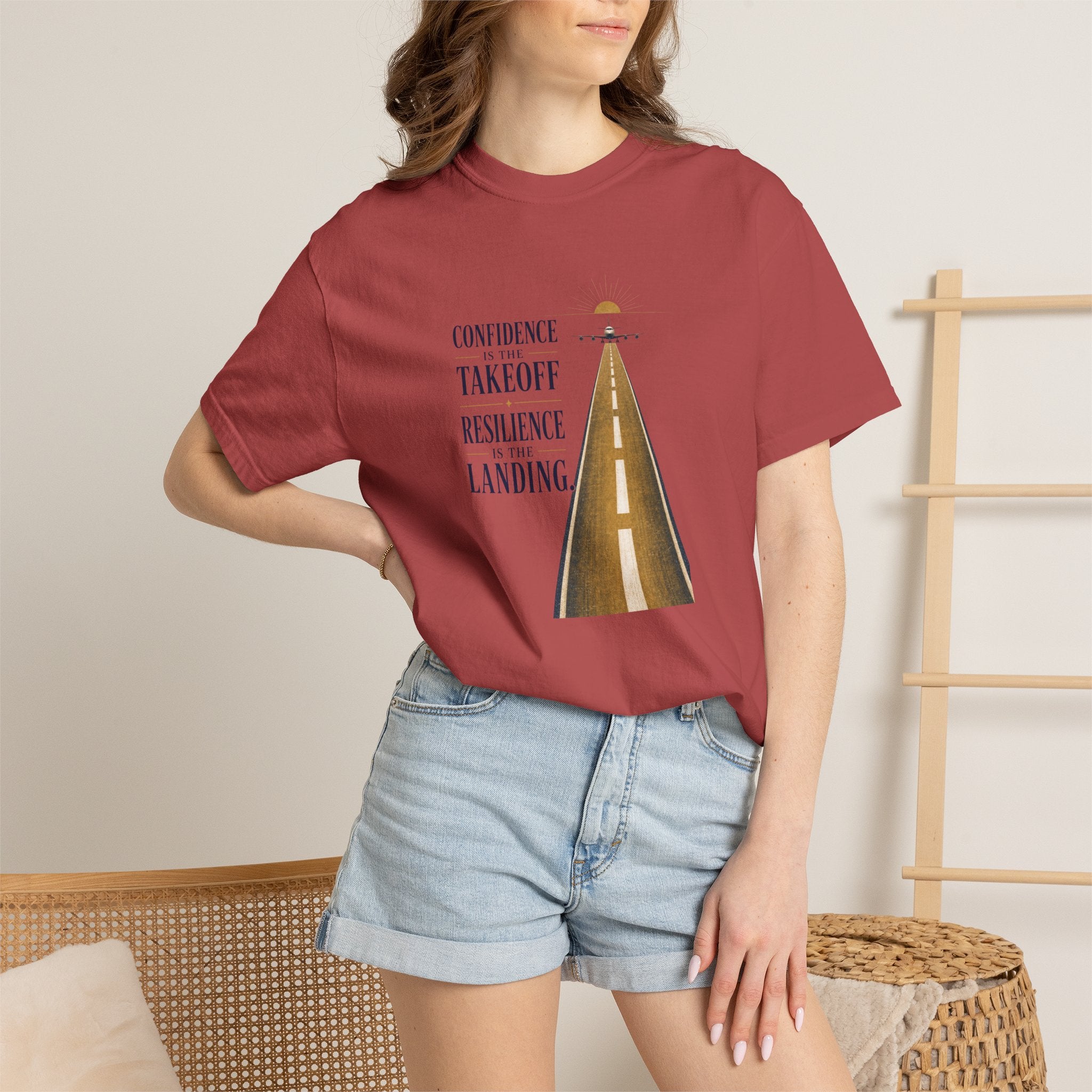 Confidence is for Takeoff. Resilience is the Landing T-Shirt – Inspirational Pilot Graphic Tee