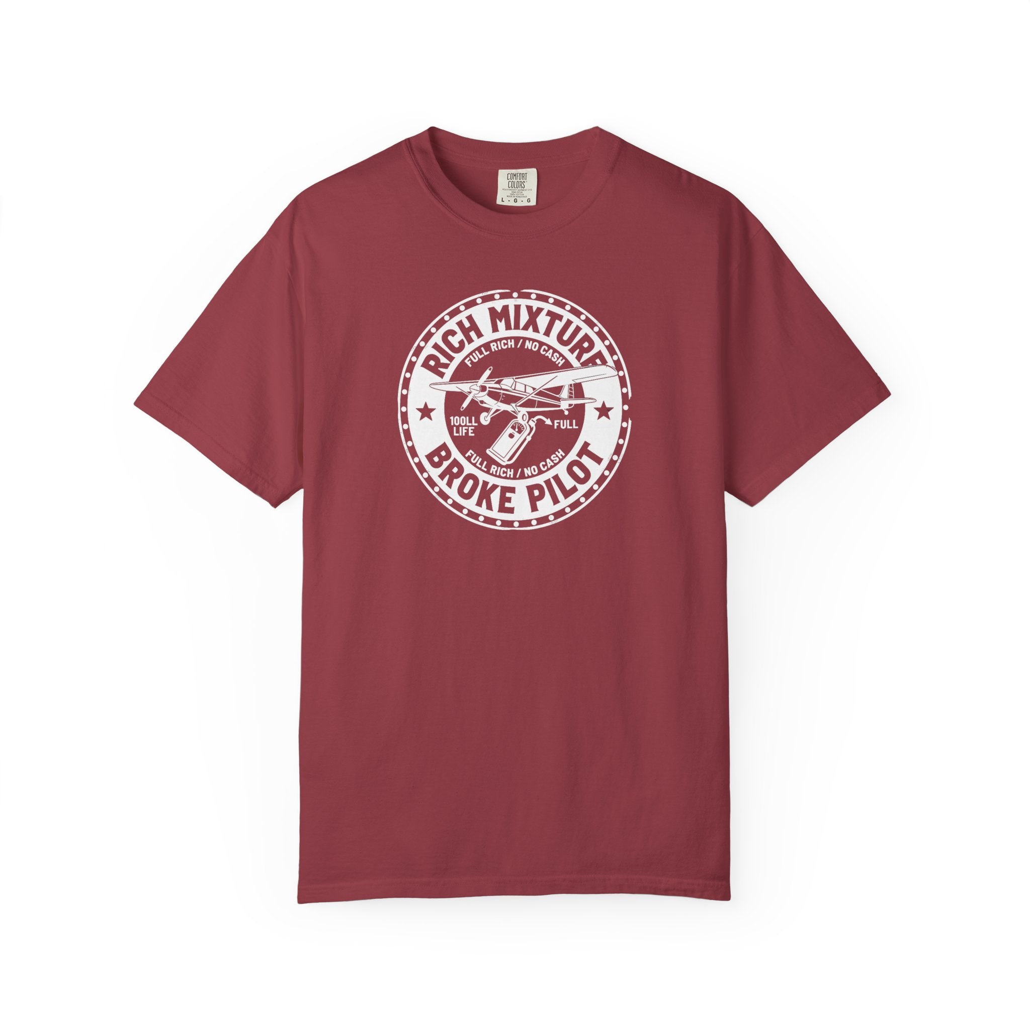 Broke Pilot T-Shirt — Funny Pilot Tee, 'Rich Mixture, Broke Pilot' Aviation Gift