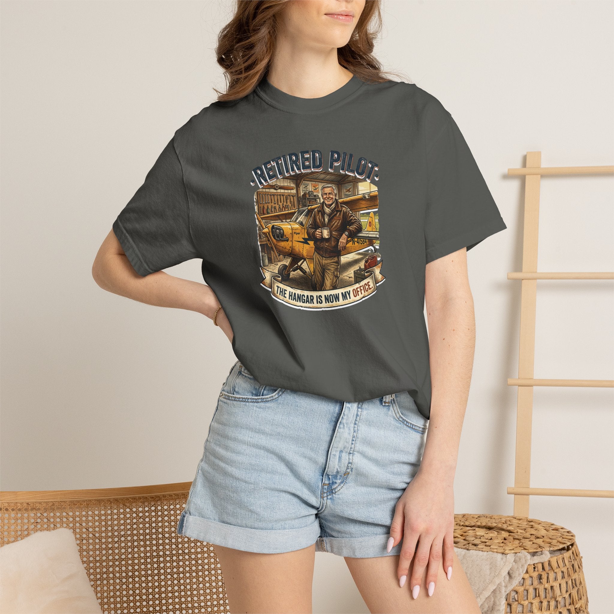 Retired Pilot shirt - The Hangar is Now My Office