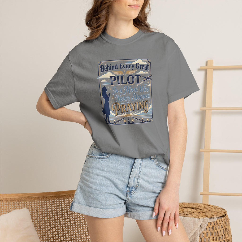 Pilot Mom Prayer T-Shirt — Emotional Aviation Tee for Prayerful Pilot Mothers