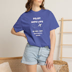 Pilot Wife Life T-Shirt — He Flies. I Wait. (and Worry a Little).